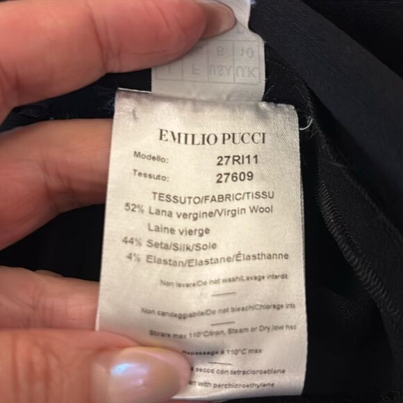 Emilio Pucci Elegant Black Sheer Sleeve/ panels Dress, US8 - Picture 13 of 14